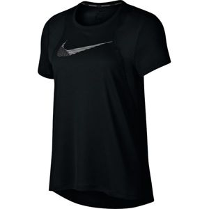 Nike RUN TOP SS FL černá M - Dámské běžecké triko
