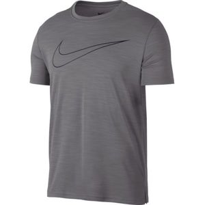Nike NP SUPERSET TOP SS GFX šedá S - Pánské sportovní triko