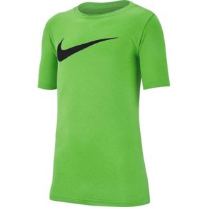 Nike DRY TEE LEG SWOOSH zelená M - Chlapecké sportovní triko