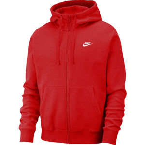 Nike NSW CLUB HOODIE FZ BB M červená S - Pánská mikina