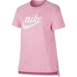 Nike NSW TEE DPTL SCRIPT FUTURA G růžová S - Dívčí tričko