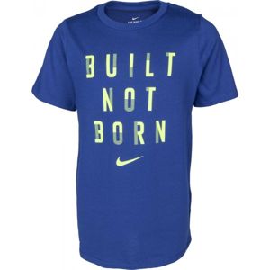 Nike DRY TEE BUILT NOT BORN B modrá S - Chlapecké tréninkové tričko