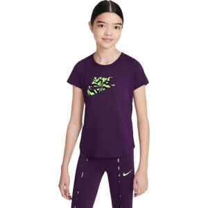 Nike NSW TEE SCOOP RTL Dívčí tričko, Fialová,Světle zelená, velikost XL