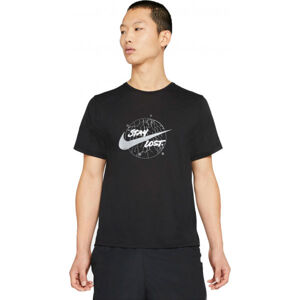 Nike DF MILER TOP SS WR GX M Pánské běžecké tričko, Černá,Bílá, velikost XL