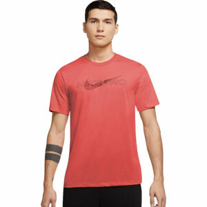 Nike DF TEE DB NK PRO M Pánské tréninkové tričko, Červená,Černá, velikost XXL