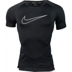 Nike NP DF TIGHT TOP SS M Pánské tréninkové tričko, Černá,Bílá, velikost XXL
