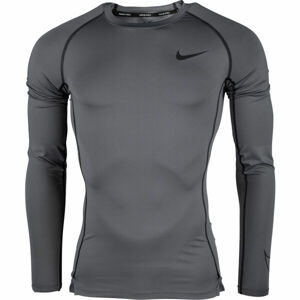 Nike NP DF TIGHT TOP LS M Tmavě šedá M - Pánské triko s dlouhým rukávem