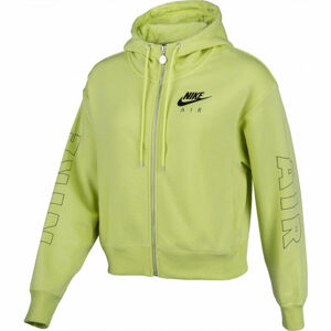 Nike NSW AIR HOODIE FZ FLC BB W Dámská mikina, světle zelená, velikost L