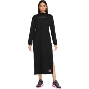Nike NSW IC FLC LS DRESS Dámské šaty, černá, velikost XS