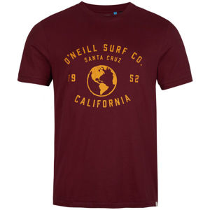 O'Neill LM WORLD T-SHIRT Pánské tričko, Vínová,Žlutá, velikost M