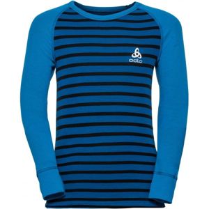 Odlo BL TOP CREW NECK L/S ACTIVE WARM KIDS modrá 140 - Dětské tričko s dlouhým rukávem