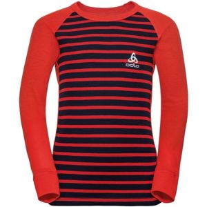 Odlo SUW KIDS TOP L/S CREW NECK ACTIVE WARM červená 152 - Dětské tričko s dlouhým rukávem