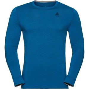 Odlo SUW TOP CREW NECK L/S NATURAL 100% MERINO modrá L - Pánské tričko s dlouhým rukávem