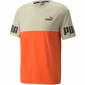 Puma POWER COLORBLOCK TEE Pánské triko, béžová, velikost M