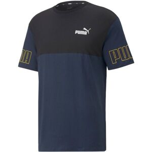 Puma POWER COLOR BLOCK TEE Pánské triko, tmavě modrá, velikost XL