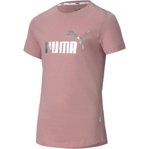 Puma ESS + TEE G Dívčí triko, Růžová,Stříbrná, velikost 128