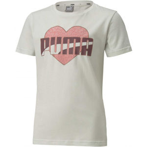 Puma ALPHA TEE G Dívčí volnočasové triko, Bílá,Mix, velikost 152