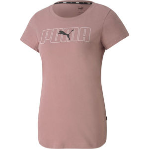 Puma REBEL GRAPHIC TEE Dámské triko, Růžová,Bílá,Černá, velikost XL