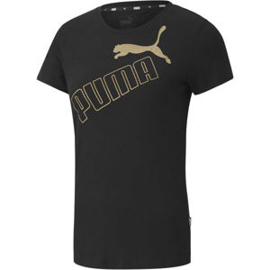 Puma AMPLIFIED GRAPHIC TEE Dámské triko, Černá,Zlatá, velikost XS