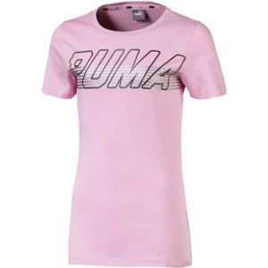 Puma ALPHA LOGO TEE G světle růžová 140 - Dětské triko s krátkým rukávem