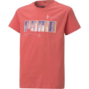 Puma ALPHA TEE G Dívčí triko, Lososová,Stříbrná, velikost 152