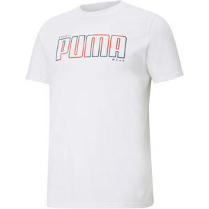 Puma ATHLETICS TEE BIG LOGO Pánské triko, Bílá,Modrá,Lososová, velikost L