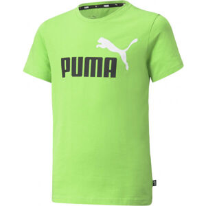 Puma ESS + 2 COL LOGO TEE Chlapecké triko, Zelená,Bílá,Černá, velikost 152