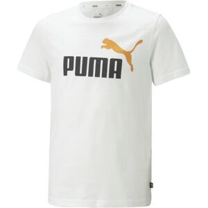 Puma ESS+2 COL LOGO TEE B Dětské triko, bílá, veľkosť 164