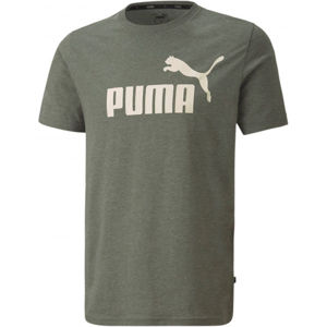 Puma ESS + HEATHER TEE Pánské triko, Tmavě šedá,Bílá, velikost L