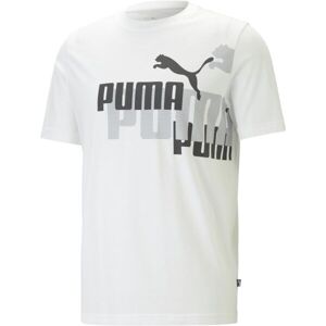 Puma ESS+LOGO POWER TEE Pánské tričko, bílá, veľkosť XXL