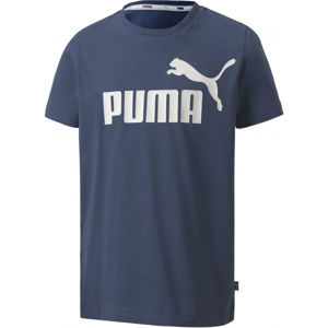 Puma ESS LOGO TEE B Chlapecké triko, Tmavě modrá,Bílá, velikost 140