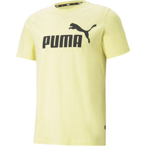 Puma ESS LOGO TEE Pánské triko, Žlutá,Černá, velikost M