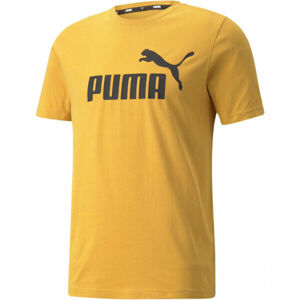 Puma ESS LOGO TEE Pánské triko, Žlutá,Černá, velikost S