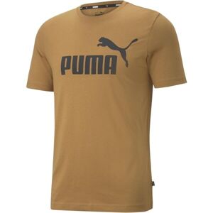 Puma ESSENTIALS LOGO Pánské triko, hnědá, velikost