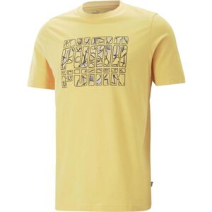Puma GRAPHICS SUMMER TEE Pánské triko, žlutá, velikost S