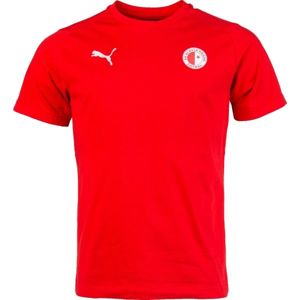 Puma LIGA CASUALS TEE SLAVIA Pánské sportovní triko, Červená,Bílá, velikost L