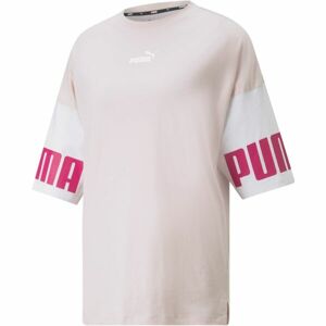 Puma POWER COLORBLOCK TEE Dámské triko, růžová, velikost XL