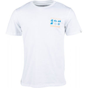 Quiksilver SLOW BURN SS Pánské tričko, Bílá,Modrá, velikost XXL