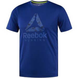 Reebok RUN GRAPHIC TEE modrá XXL - Pánské běžecké triko
