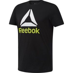 Reebok QQR - STACKED černá XL - Pánské triko