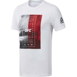 Reebok UFC FG TEXT TEE bílá 2XL - Pánské triko
