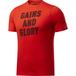 Reebok GS OPP TEE GRAPHIC Pánské tričko, Červená,Černá, velikost L
