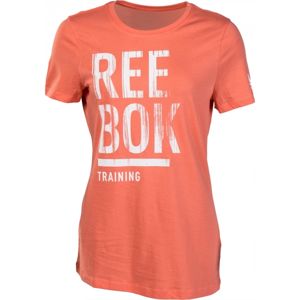 Reebok TRAINING SPLIT TEE oranžová L - Dámským tričko