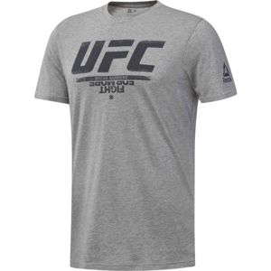 Reebok UFC FG LOGO TEE šedá S - Pánské tričko