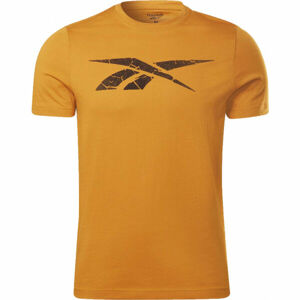 Reebok VECTOR STATEMENT TEE Pánské triko, Oranžová,Černá, velikost XL