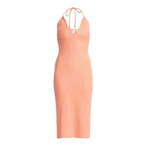 Roxy LATE SUNSET HALTER Dámské letní midi šaty, lososová, veľkosť S