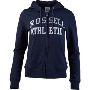 Russell Athletic CLASSIC PRINTED ZIP THROUGH HOODY Dámská mikina, tmavě modrá, velikost XL