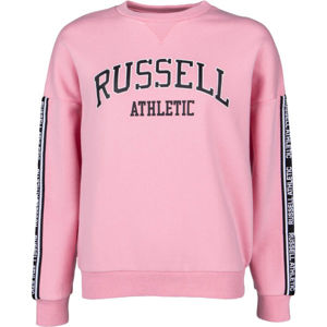 Russell Athletic OVERSIZED CREWNECK SWEATSHIRT Dámská mikina, Růžová,Černá, velikost S