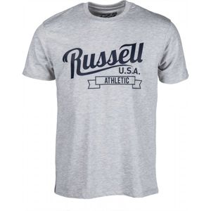 Russell Athletic S/S CREW RA PRINT šedá S - Pánské tričko