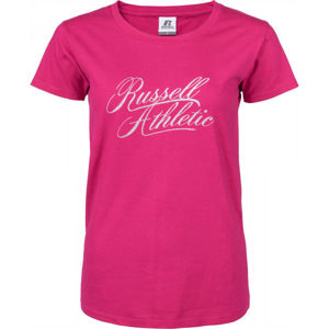Russell Athletic S/S CREWNECK TEE SHIRT SMU Dámské tričko, Růžová,Bílá, velikost